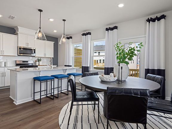 Open kitchen and dining area