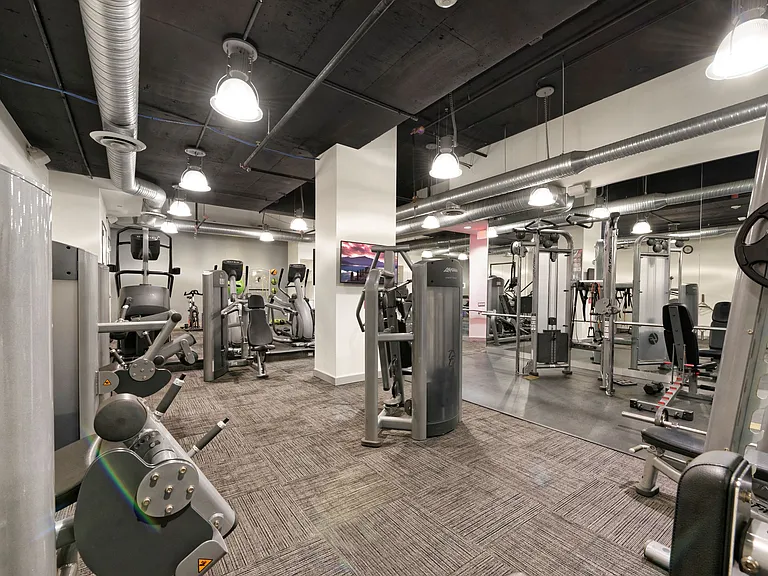 Fitness center with strength machines