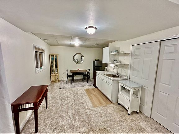 Living room and a small kitchen