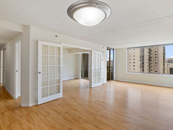 Apartment living area with den