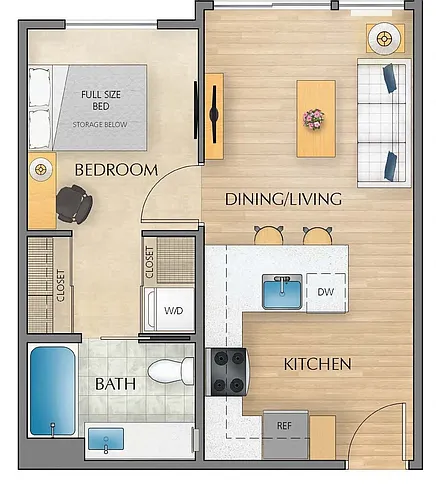 Floor plan 1X1 F