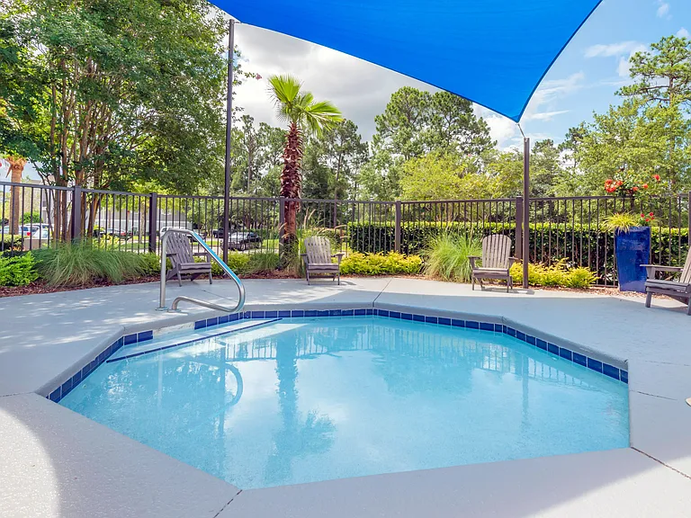 Our wading pool is a haven of enjoyment and relaxation, perfect for kids or adults to cool off under the shade.