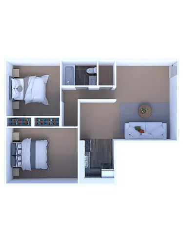 Floor plan Sterigere Street 2 Bedroom/1 Bathroom