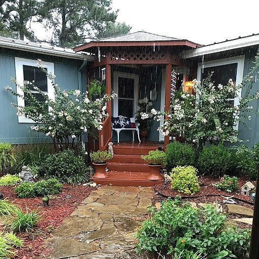 Beautiful flowers front door