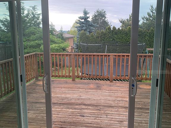 Raised deck attached to dining room