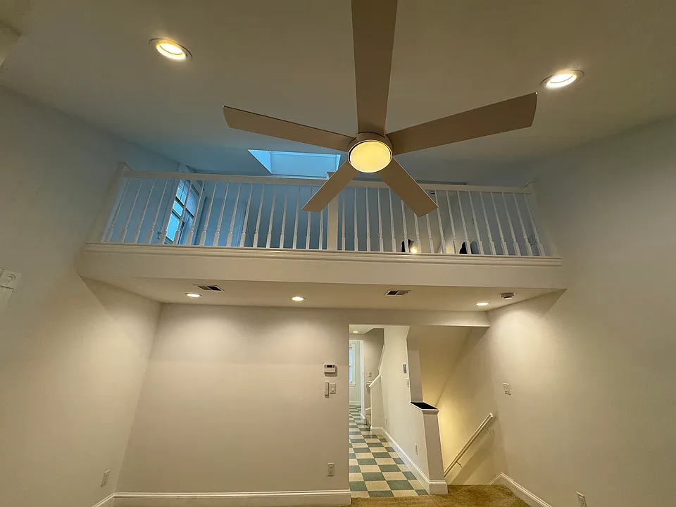 View from living room up towards the loft bedroom