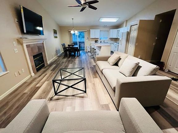Living room and kitchen/dining area