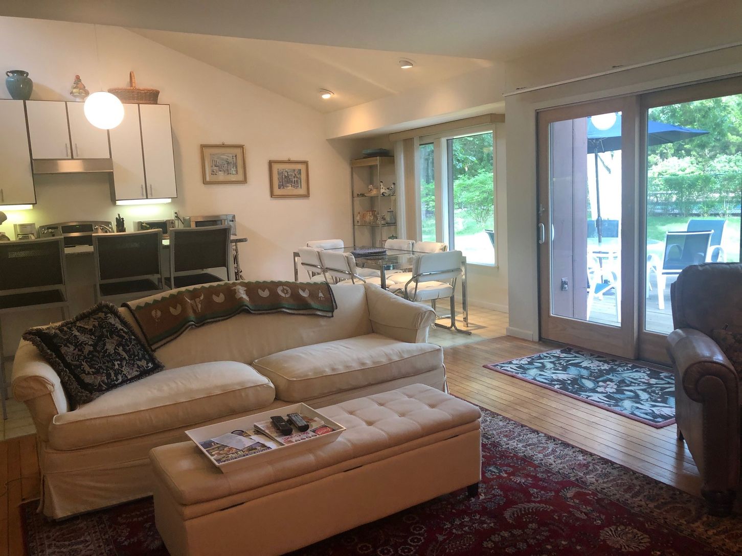 Family Room to Kitchen and Sliders to Deck