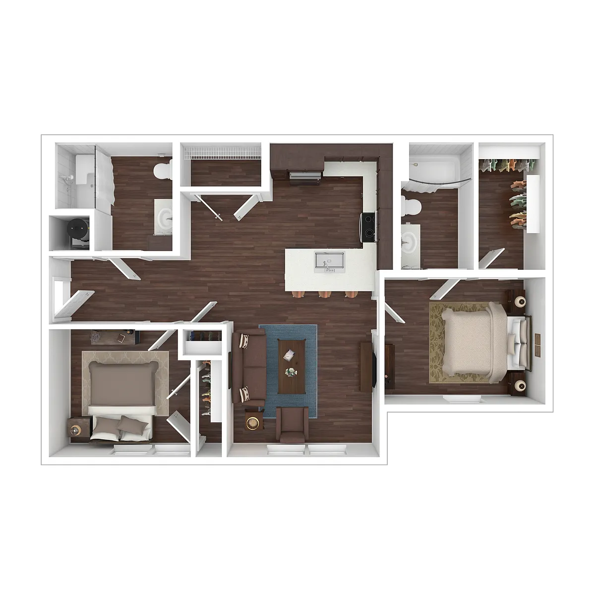 Floor plan Income-Restricted 60 Percent AMI 2 Bedroom