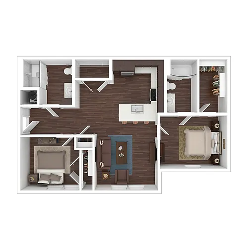 Floor plan Income-Restricted 2 Bedroom 2 Bath