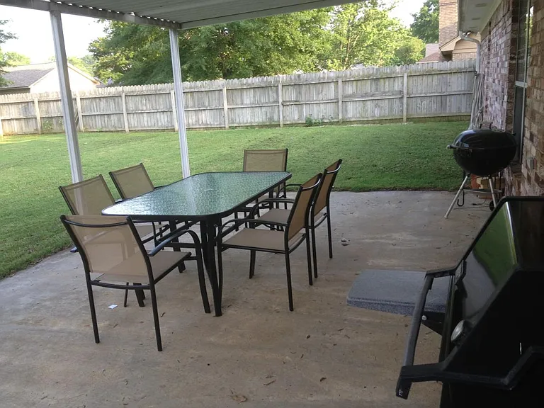 Under covered patio view