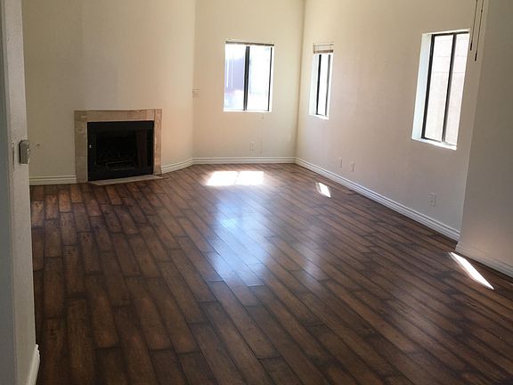 Fireplace in living/dining room.