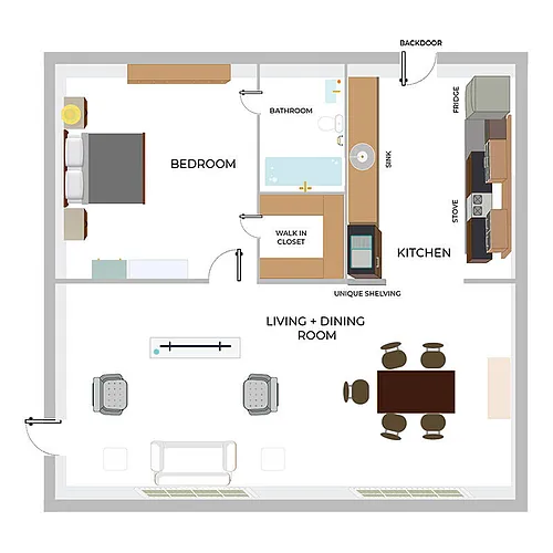 Floor plan 1B/1BDUP