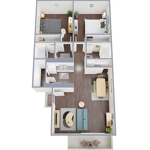 Floor plan 2 Bedroom 2 Bath