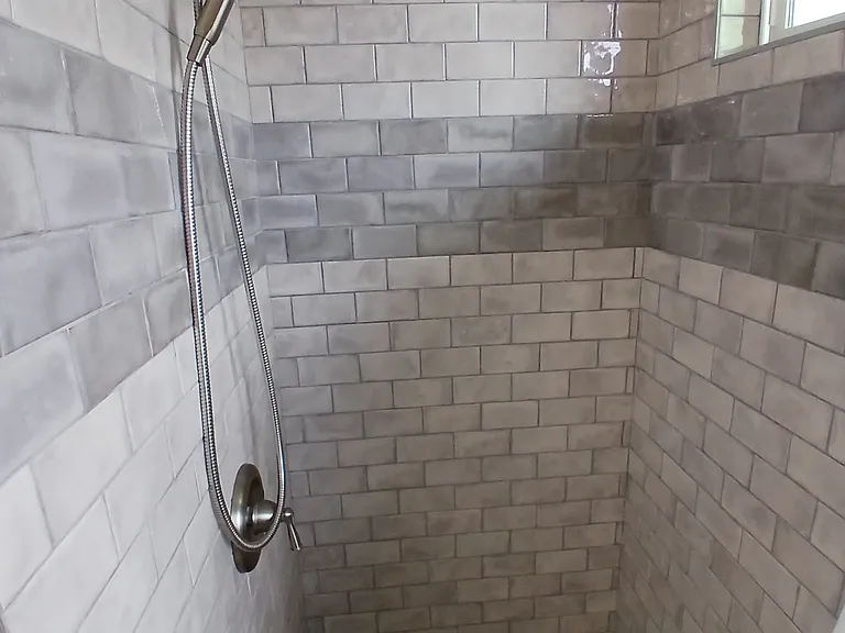 Recently renovated shower.