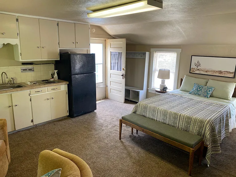 Comfortable Bed and chairs.