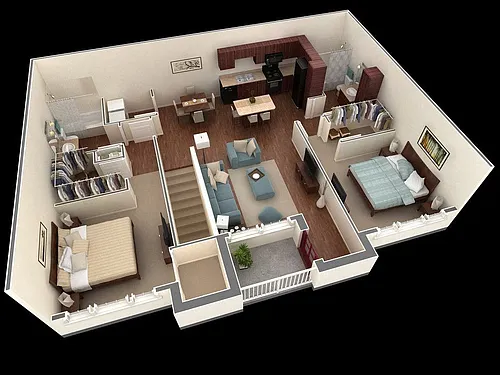 Floor plan 2x2 B2U-B2UG
