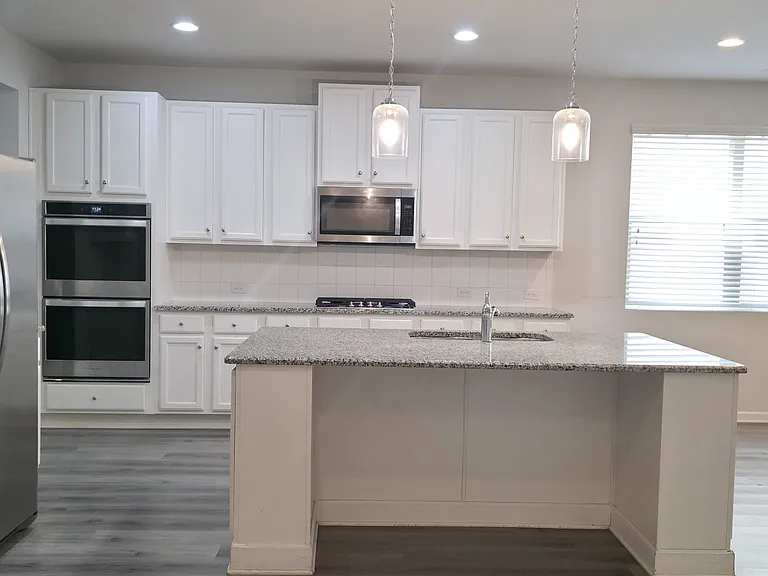Kitchen and island