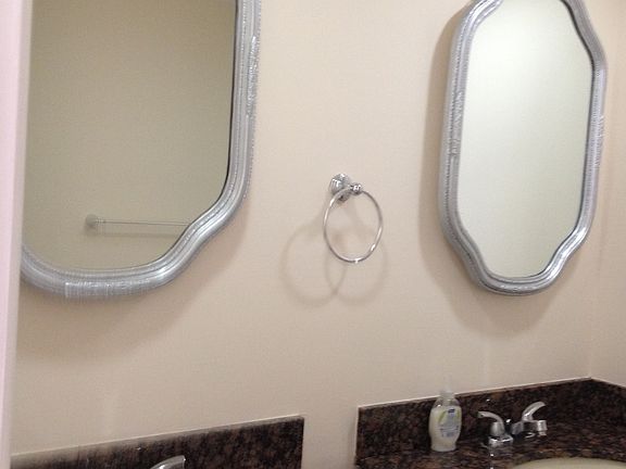 granite dual vanities in master bath