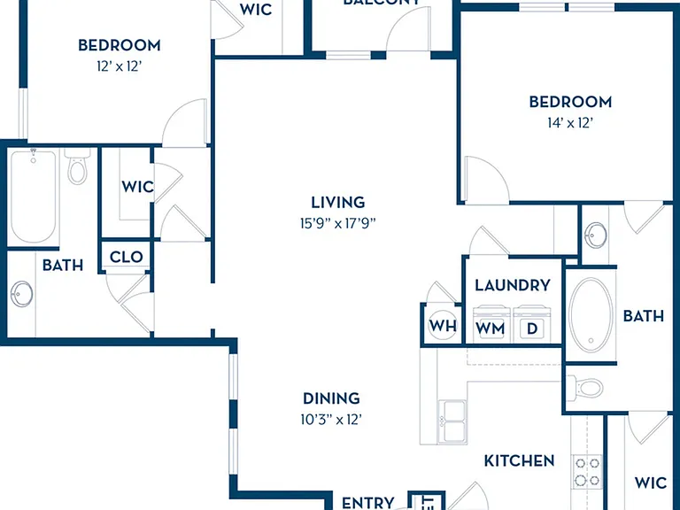 2 Bedroom | 2 Bath | 1332 SF | Renovated 2 Bedroom | 2 Bath | 1332 SF | Renovated