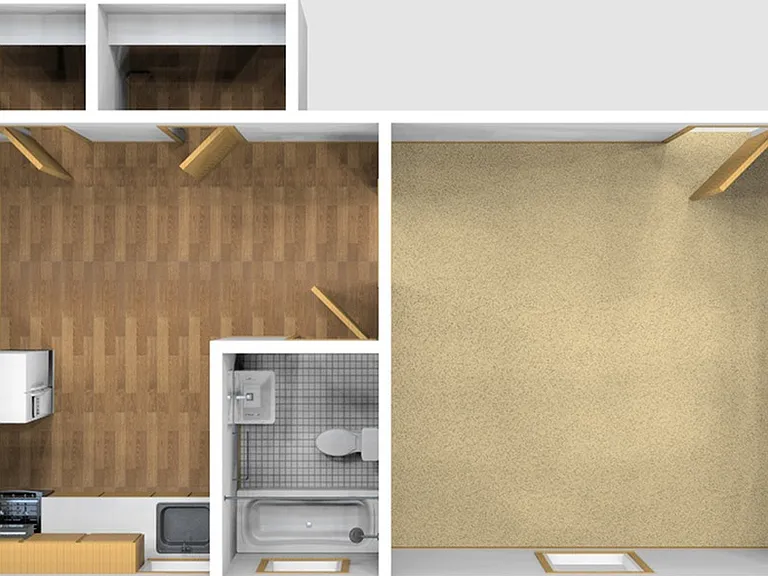 Studio Unfurnished 3D View Studio Unfurnished 3D View