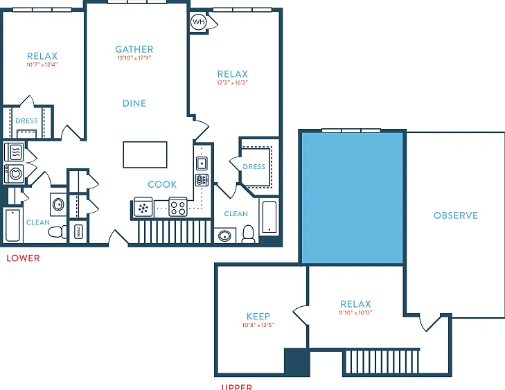 1550-1567 Berkeley B2 Loft Floorplan Diagram