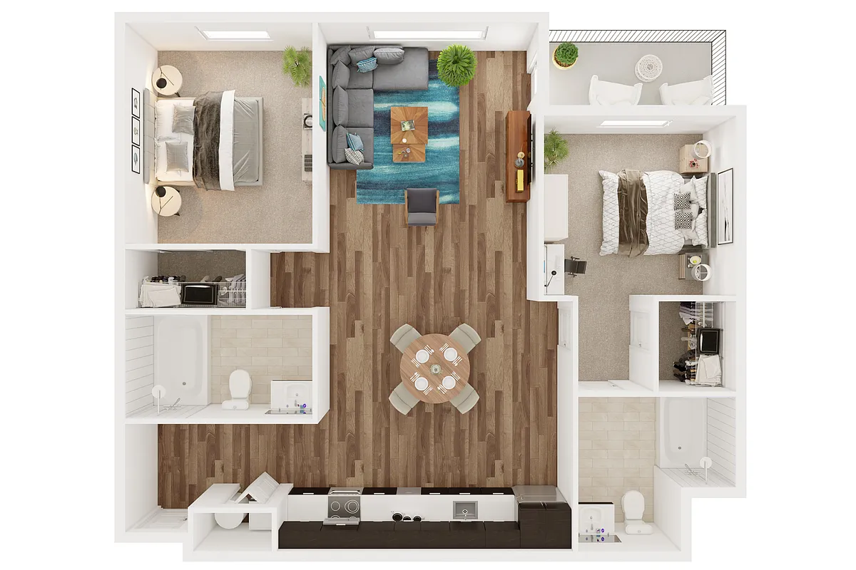 Floor plan 2x2B