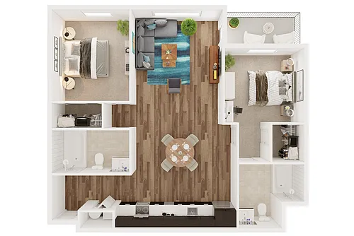 Floor plan 2x2B
