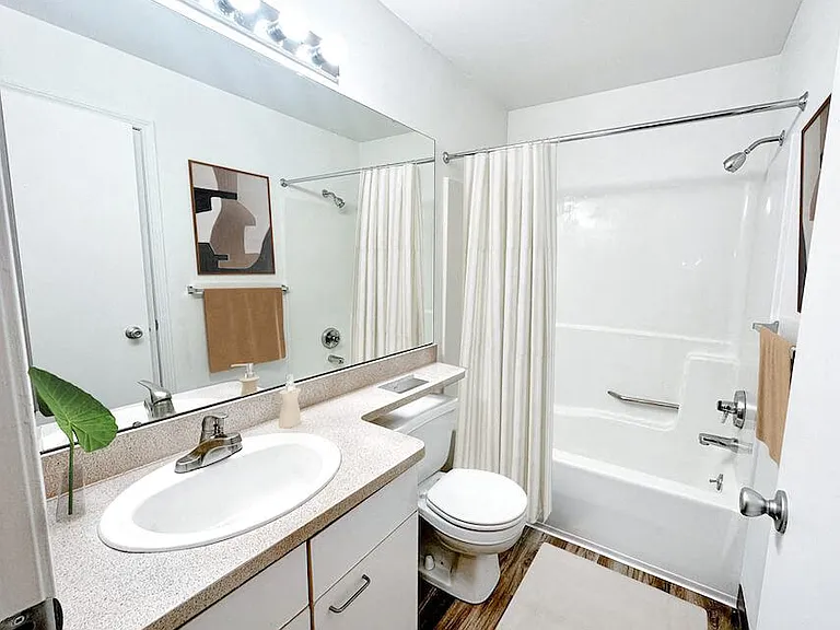 Full Bathroom with Large Mirror