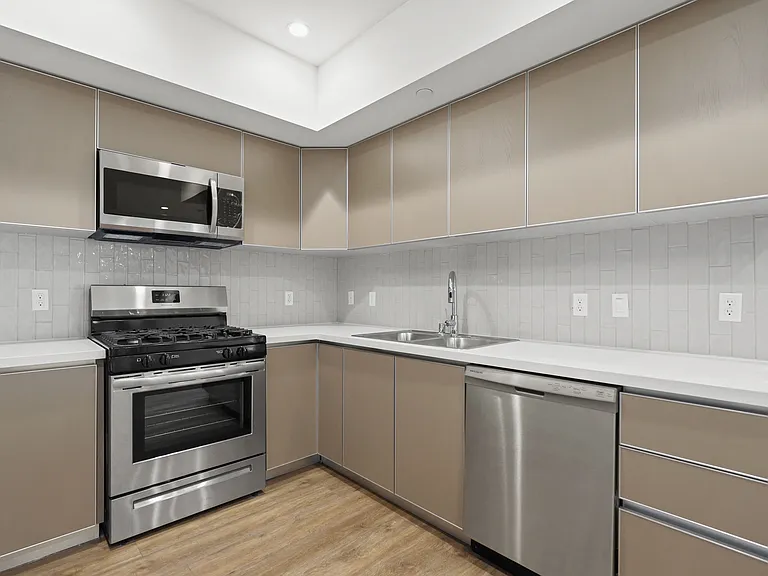 Kitchen with Stainless-Steel Stove, Microwave Oven, and Dishwasher