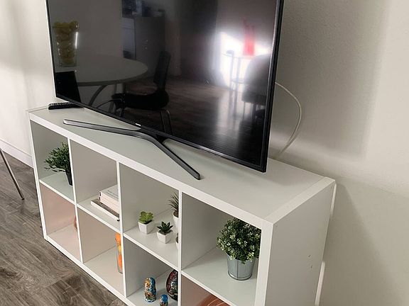 Large 42 inch smart TV for you to log into your favorite streaming service.