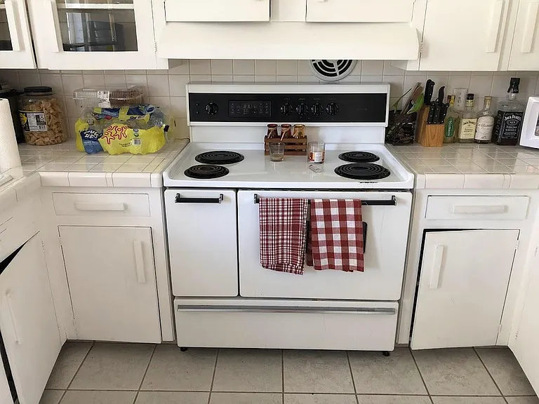 Stove in kitchen
