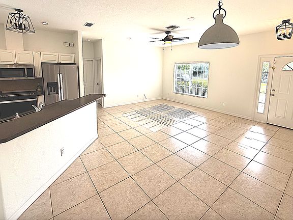 kitchen and living room area