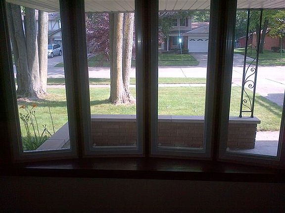 View out new living room bow window