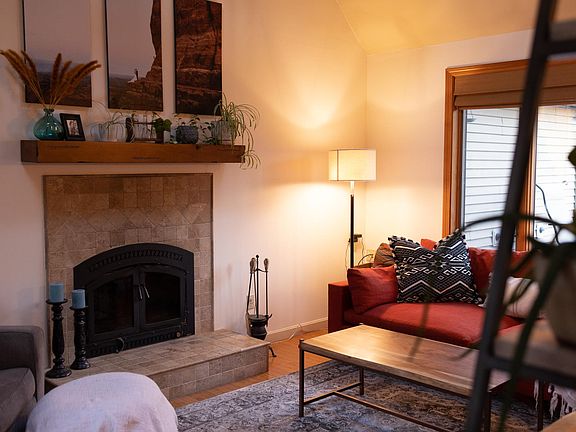living room with fireplace