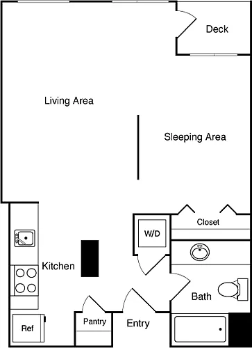 Floor plan Studio 215, 315 SE