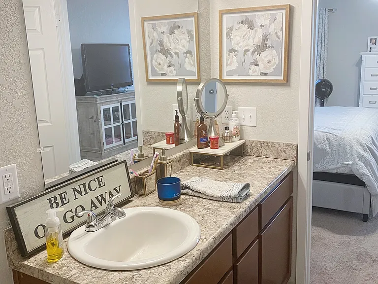 Primary bath has lots of counter space!