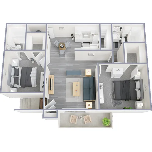 Floor plan 2 Bed 2 Bath