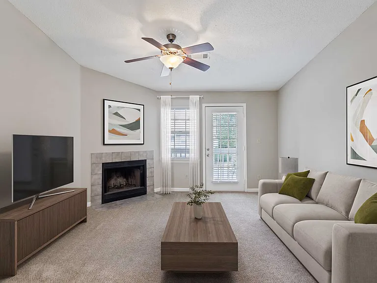 Living Room with Private Patio Access