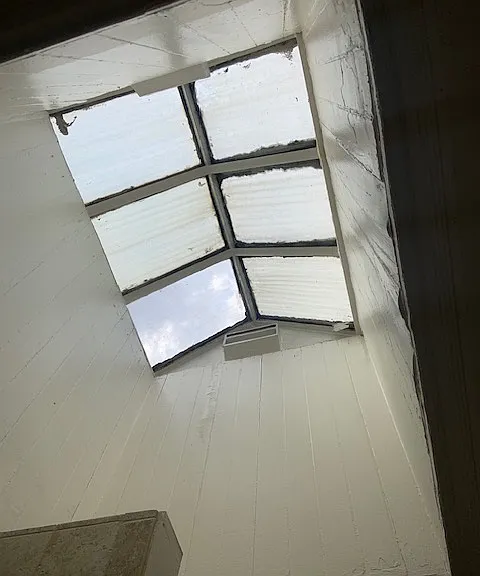 skylight in 1st bedroom as you enter apartment