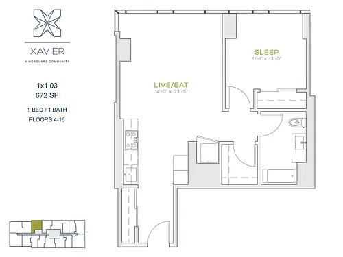 Floor plan 1X1 03