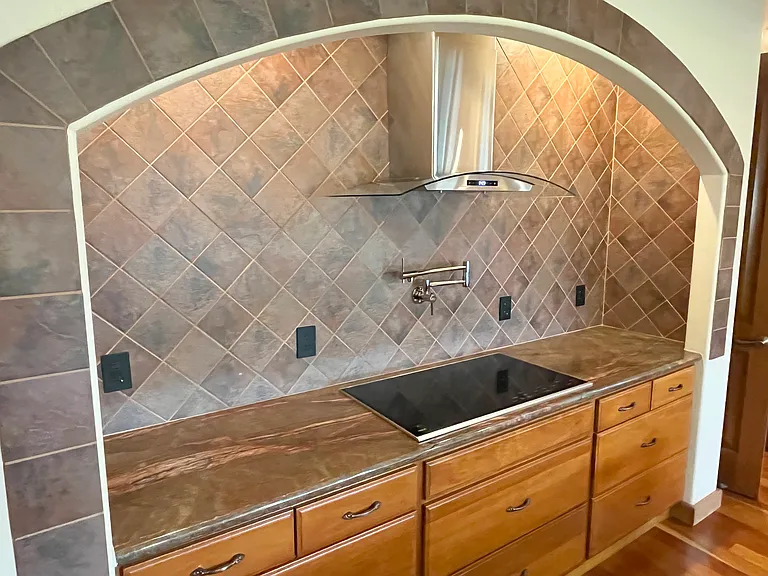 Kitchen with new Wolf Cooktop