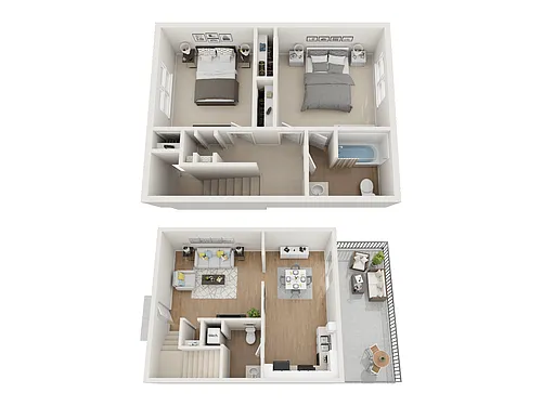 Floor plan 2 BEDROOM, 1.5 BATHROOM TOWNHOME PREMIER
