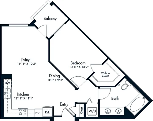 Floor plan 1 Bed- E02