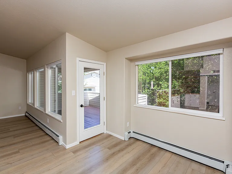 Dinning area with door to the upper deck