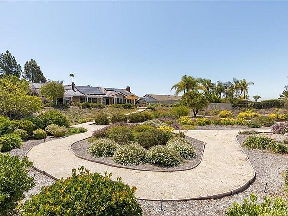 Landscaped walk way below the house