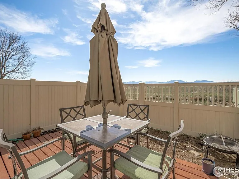 Private, fenced in back deck with mountain views
