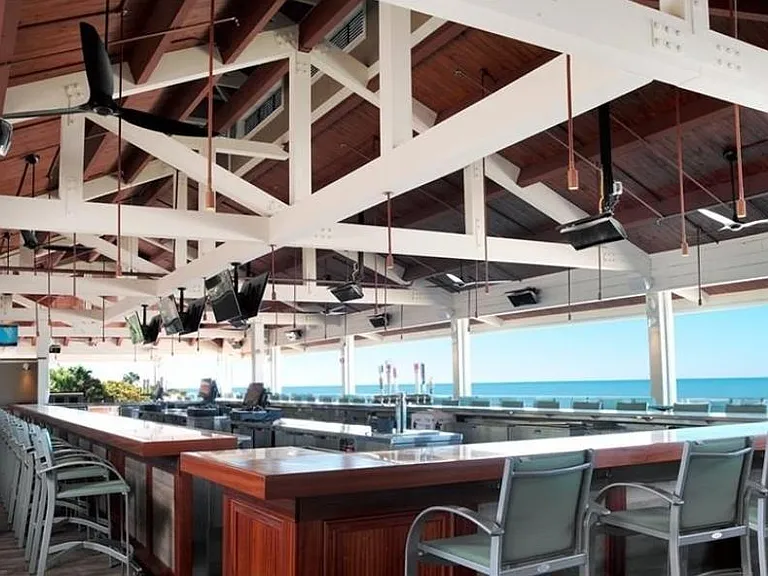 One of two private beach restaurants