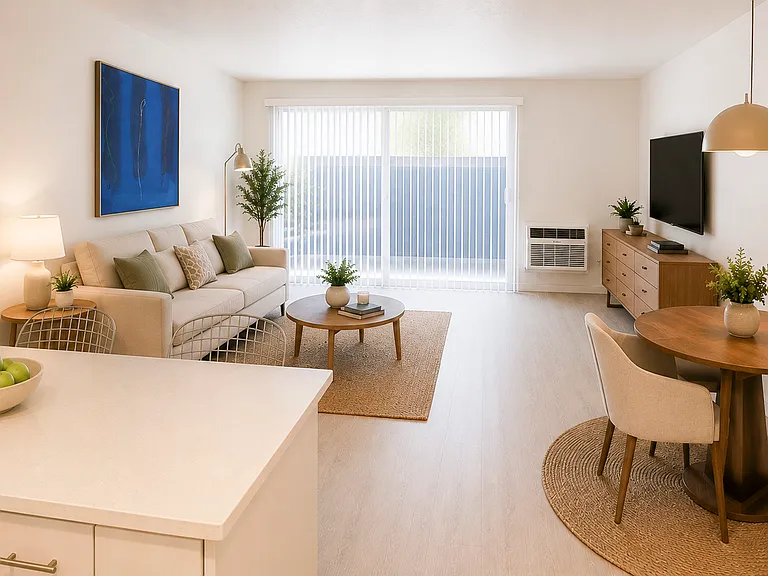 Studio apartment with private terrace.