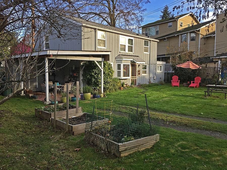 raised beds and carport
